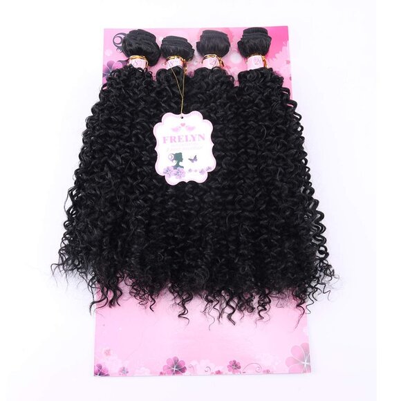 Kinky Curly Synthetic Hair Bundles 4 Pieces Natural Soft Sew In Extensions - Picture 8 of 8